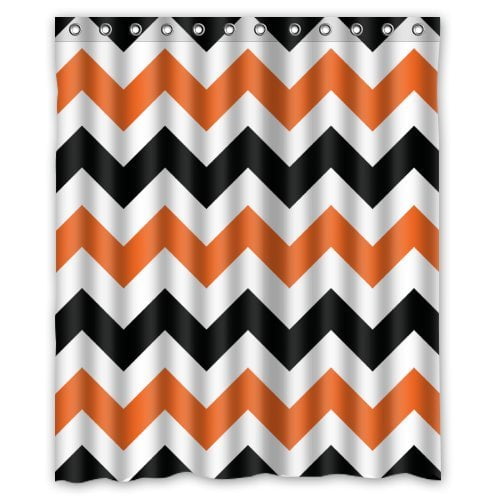 tan chevron shower curtain