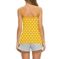 thumbnail image 4 of ZQGJB Tank Top for Women Loose Fit Polka Dot Print Summer Spaghetti Straps Cami Top Basic Scoop Neck Adjustable Cute Sleeveless Shirts Yellow S, 4 of 6