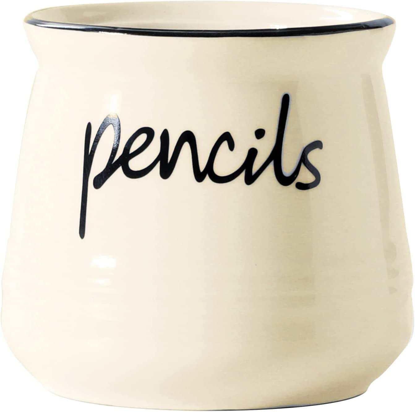 Porcelain Pencils Holder Stand ,Ceramic Pens Holder (Beige)