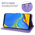 thumbnail image 3 of Compatible with Samsung Galaxy A9 2018 Wallet Phone Case and Tempered Glass Screen Protector Flip Credit Card Holder Stand Mandala Flower Cell Cover for 9A Star Pro A9S A920 A920F Women Men Purple, 3 of 9