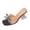 Black, variant on Women's Clear Heeled Sandals Square Toe Transparent Stiletto Mules Open Toe Slip on Dress Shoes Black 40