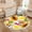 Color 1, variant on Washable Non Slip 4ft Round Rug, Strawberry Pink Floral Pastel Circle Area Rugs with Tassels Carpet for Nursery Bedroom Living Room Playroom Tent Rug