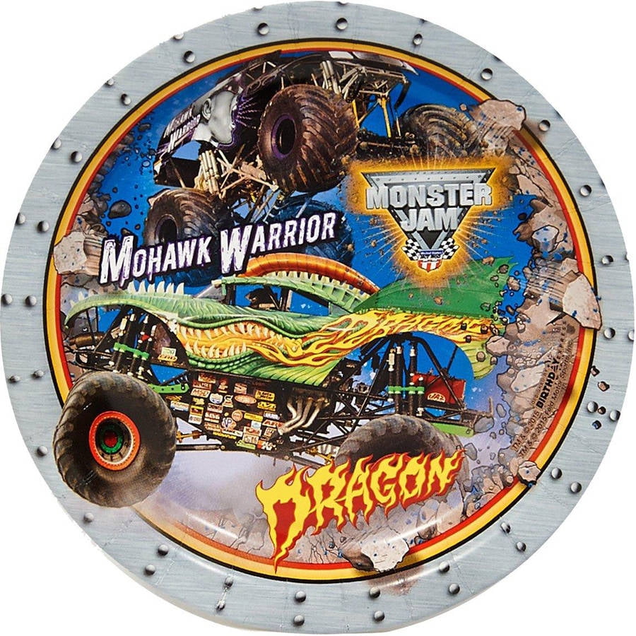 Monster Jam 3D Dessert Plates, 8pk