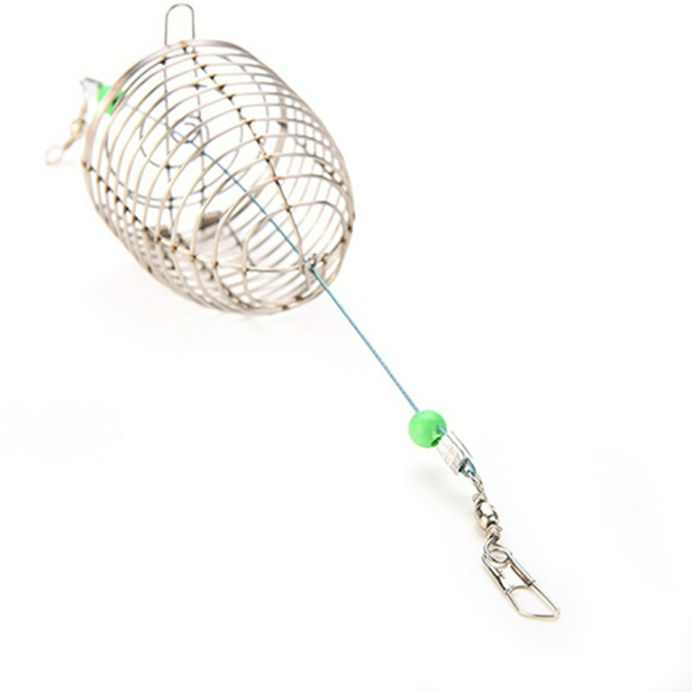 Yoone Fish Small Stainless Steel Wire Fish Bait Trap Basket Fishing Tackle  Lure Cage 