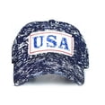 thumbnail image 2 of Womens Hat USA Flag Patriotic July 4 Distressed Womens Dad America Baseball Cap, 2 of 2
