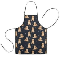 Goldendoodle Dog Kids Aprons for Girls and Boys,Adjustable Neck Strap Toddler Aprons for Kids Cooking Baking