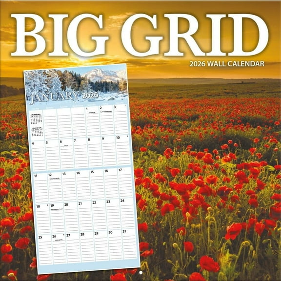 Turner Licensing, Big Grid Calendar 2026 Wall Calendar