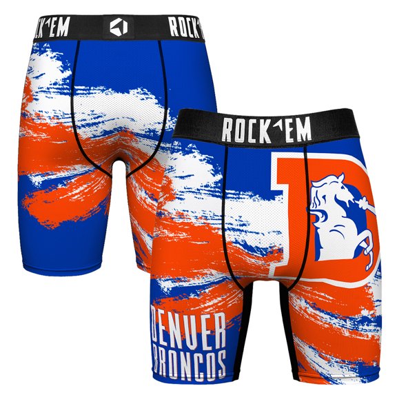 Men's Rock Em Socks  Denver Broncos Gridiron Classic Paint Boxer Briefs