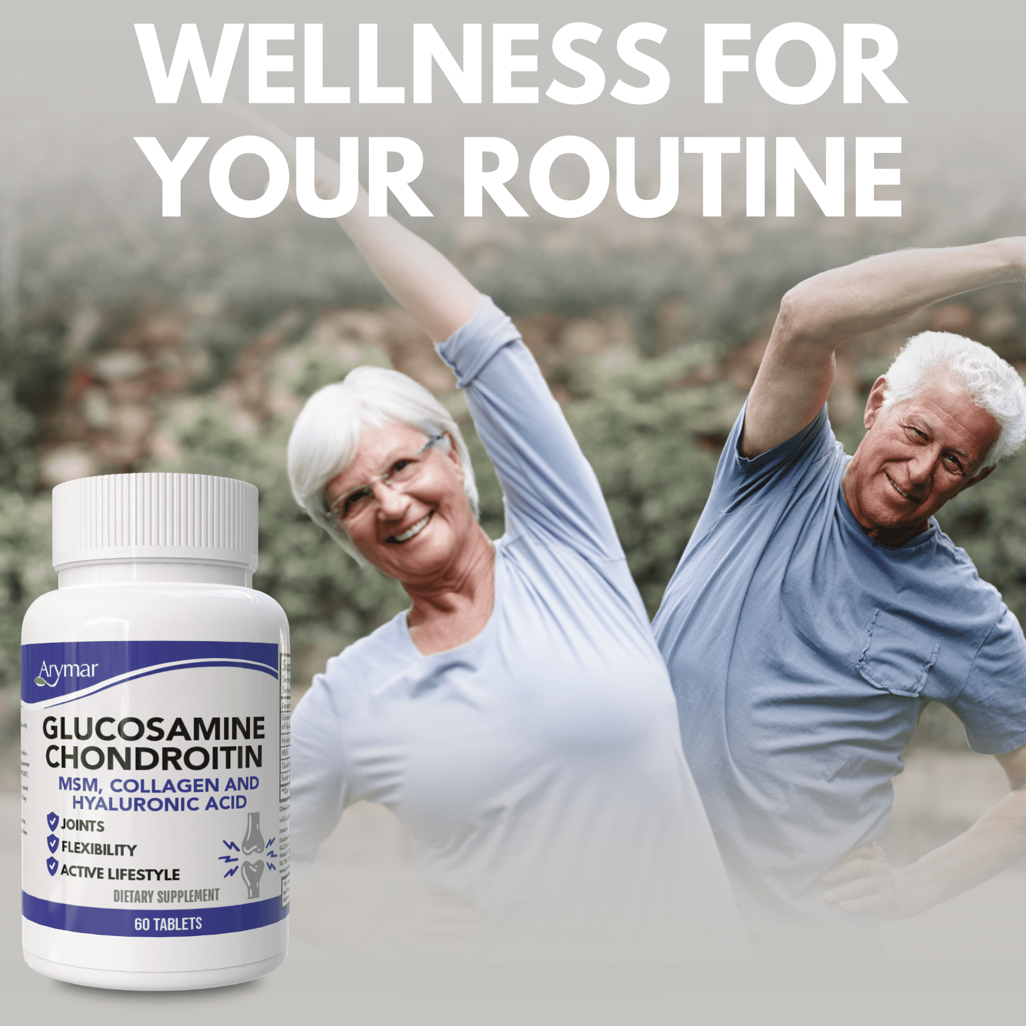 Arymar Glucosamine, Chondroitin, MSM, Collagen & Hyaluronic Acid 60 tablets