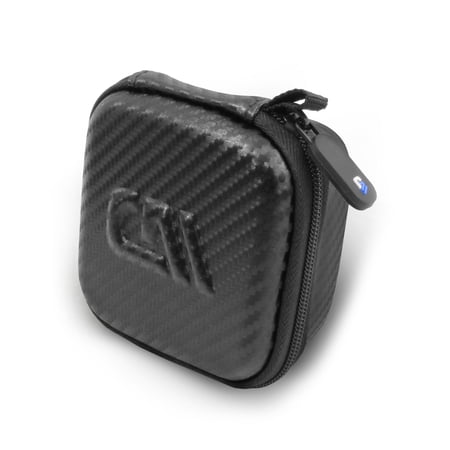 CASEMATIX Black Headphones Carry Case Compatible with Sony Truly Wireless Earbuds Mebuyz True Wireless Earbuds and More with Included Carabiner