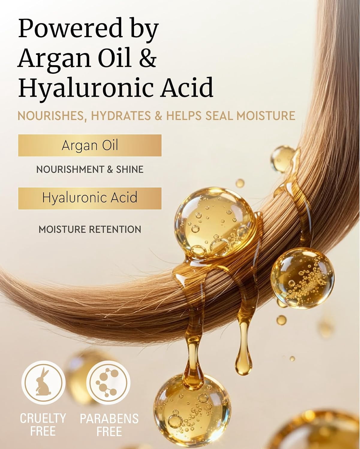 LA PUISSANCE Premium Argan Oil & Hyaluronic Acid Hair Mask – Deep Conditioning Anti-Frizz Treatment for Dry & Damaged Hair 8.45 fl oz
