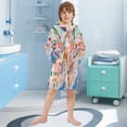 thumbnail image 5 of FORMRS Niños Bathrobe Unisex Hooded Robe Soft Plush Pajamas Sleepwear, Size 2-3T, Abstract Painting, 5 of 7