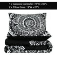 thumbnail image 3 of REGALWOVEN 3 Piece Polyester Comforter Set Bohemian Quilt Set, Full Black, 3 of 5