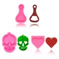 thumbnail image 3 of Techinal Heart Skull Bottle Opener Shape Keychain Silicone Mold DIY Pendant Resin Mold, 3 of 15