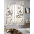 thumbnail image 5 of Beige Retro Art Curtains 63 Inch Length, Sheer Curtains for Bedroom Living Room Window Spoon Fork Vintage Farmhouse Rustic Rod Pocket Voile Drapes Kitchen Curtains Small Half Window 42"x63" 2 Panels, 5 of 6