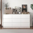 thumbnail image 2 of Hitow 9 Drawer Dresser for Bedroom with Deep Drawers, Large Floor Wood Dressers & Chest of Drawers Handle Free, Modern Long Dressers for Closet Living Room, Wood Color (63" W x 15.7" D x 31.5" H), 2 of 9