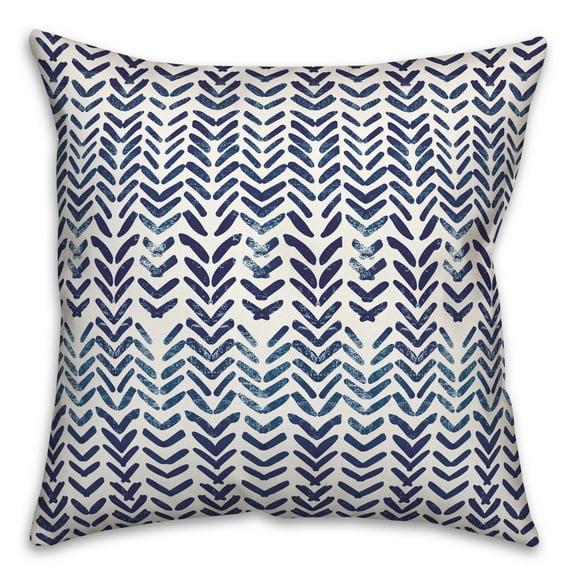 Creative Products Herringbone Print Blue 18 x 18 Indoor / Outdoor Pillow