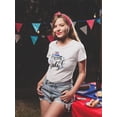 thumbnail image 2 of Fourth Of July Top Hat T-Shirt Women -Image by Shutterstock, Female Large, 2 of 4