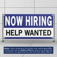 thumbnail image 3 of Now Hiring Help Wanted 13 oz Heavy Duty Vinyl Banner All Position Jobs Available Help Wanted Sign for Business Advertising Indoor/Outdoor Single-Sided with Metal Grommets (4x6 ft, Wh & Bl & Bk), 3 of 6