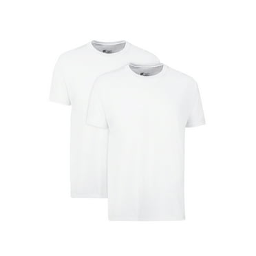 Hanes Men's T-Shirt Packs, Stay-Tucked Soft Cotton Undershirts, Best Undershirts for Men, White, 2-Pack