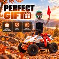 thumbnail image 2 of IVFJFV Powered 4 Wheeler,500W Electric 4 Wheeler with Dual Speed Adjustment,36V Four Wheeler Max 15 MPH, Front & Rear Shock Absorbers, All-Terrain Tires and Safety Disc Brake,ORANGE, 2 of 8