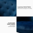 thumbnail image 2 of Velvet Tufted Office Chair Upholstered Swivel Modern Adjustable Armchair Metal Base Home Bedroom Navy, 2 of 7