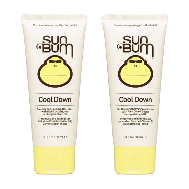 Loción de aloe vera para después del sol, gel Sun Bum Cool Down, 90 ml, paquete de 2