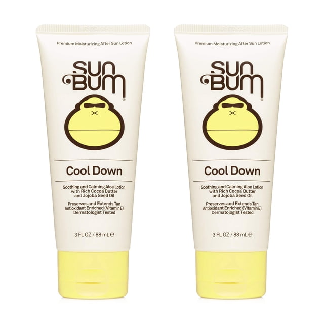 Loción de aloe vera para después del sol, gel Sun Bum Cool Down, 90 ml, paquete de 2