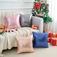 thumbnail image 6 of REGALWOVEN Sequin Throw Pillow Covers, Pack of 2 Glitter Decorative Pillow Cases Personalized Cushion Covers Dark Blue 18" x 18", 6 of 7