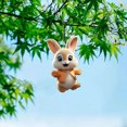 thumbnail image 5 of Todaioua Bunny Christmas Ornament, 2D Flat Acrylic Rabbit Pendant Hanging Decor, Rearview Mirror Bunny Charm for Car Interior, Easter Bunny Decoration, Animal Ornament for Holiday Tree, 5 of 8