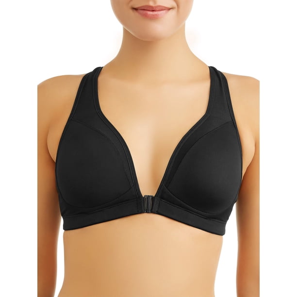 Athletic Works Womens Front Close Plunge Sports Bra