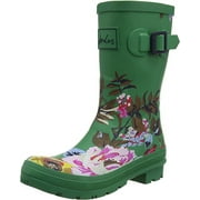 Joules Women's Molly Welly Rain Boot Size US 7 B (M) Green Florals