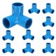 thumbnail image 1 of Conectores de tubería en forma de L de 3 vías Uxcell, de 3/4 pulgadas, grado de muebles, codo de 90 grados con salida lateral para construir estanterías de jardín DIY (paquete de 10), azul, 1 of 5