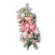thumbnail image 2 of Corona de lágrima, corona Artificial, decoración de pared Floral Artificial con lazo, corona de puerta delantera para habitación interior y exterior Rosa, 2 of 9
