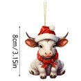 thumbnail image 2 of LHWEN Christmas Creative Niu Niu Hanging Acrylic Flat Pendant Tree Ornament Durable Reusable Decoration Easy to Install for Party Wedding Home Decor Personalized Gifts, 2 of 3