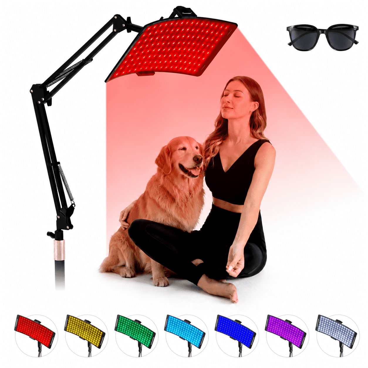 Red Light Therapy for Face and Body, Red Infrared Light Therapy Lamp with Stand Led 660nm & 850nm Infrared Light Device for Body