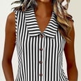 thumbnail image 5 of Dvprdro Womens Cotton Striped Top Collared Sleeveless Button Front Loose Fit Summer Casual Shirt, 5 of 9