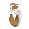 thumbnail image 4 of Victoria K Women's Daisy Flowers With Rhinestones Cork Wedge Sandals, 4 of 5