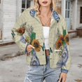 thumbnail image 3 of Jackets for Women Winter Coat Jackets Flannel Stand Collar Jacket(Spring Floral Celadon,Size:S-4XL), 3 of 7