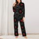 thumbnail image 2 of Balery Red Poker Conjunto de Pijama con Estampado para Mujer, Conjunto de Dos Piezas con Manga Larga, Ropa de Dormir Suave con Bolsillos, Pijamas Cómodos-Large, 2 of 7