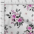thumbnail image 2 of oneOone Jersey de Coton Rose Fuchsia Tissu Floral Matière de Robe Tissu Imprimé Tissu au Mètre 58 Pouces Wide-RQ, 2 of 4