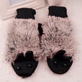 thumbnail image 4 of XZNGL Cartoon Hedgehog Wool Double Layer Thermal Insulation with Finger Weave Gloves, 4 of 7