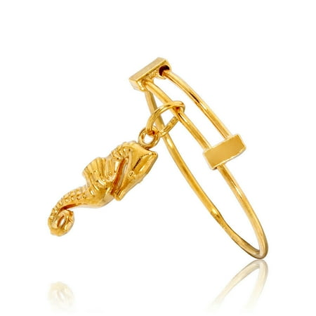 Alex And Ani Seahorse Expandable Wire Ring 14Kt Gold Plated PC16R03G