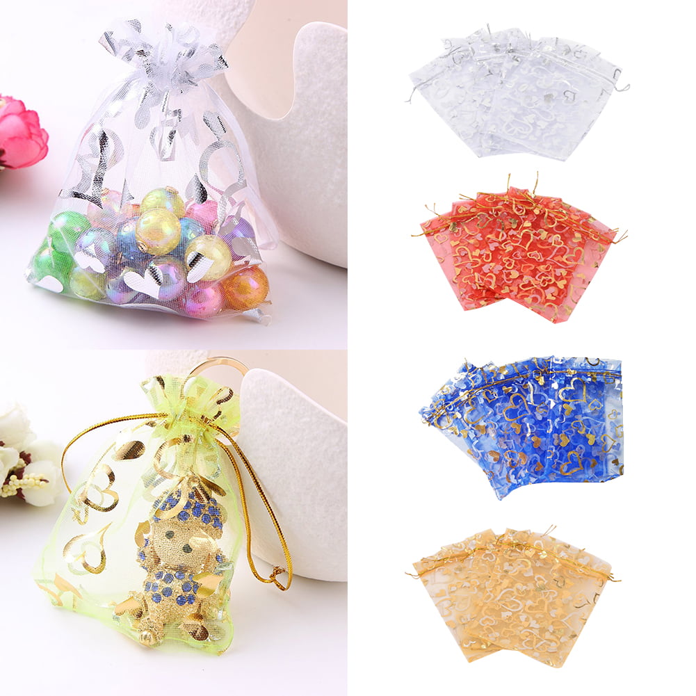 Details about   100pcs Organza Wedding Favor Party Decoration Gift Candy Sheer Bags Pouches 