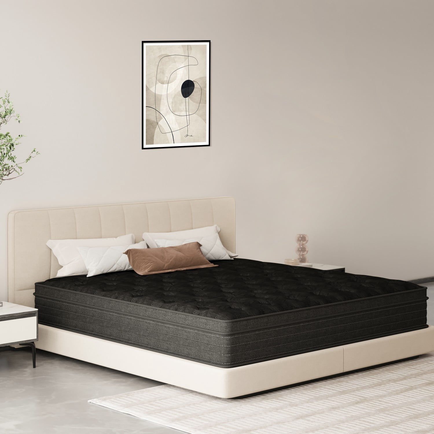 Grymtex 12 inch Hybrid Mattress Twin Size, Breathable and Low Motion Transfer, Mattress in a Box with CertiPUR-US Foam