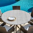 thumbnail image 6 of Grey Rustic Round Tablecloth 36-44 Inch Round Fitted Table Cloth with Elastic Edge, Vintage Farmhouse GraySolid Color Waterproof Table Cover Protector for Outdoor Picnic Party Dining, 6 of 9