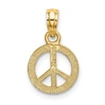 thumbnail image 4 of FB Jewels 14K Yellow Gold Mini Peace Sign Flat and Textured Pendant, 4 of 4