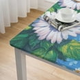 thumbnail image 4 of HAOXIT  Elastic Edged Flannel Backed Vinyl Fitted Table Cover - Daisy Pattern - Square - Fits Square Tables white, 4 of 7