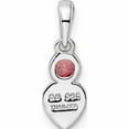 thumbnail image 4 of Sterling Silver Rhodium-Plated Polished Pink Tourmaline Heart Pendant (17 X 5.55) Made In Thailand -Jewelry By Sweet Pea, 4 of 7