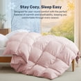 thumbnail image 5 of Unikome All Season Goose Down Feather Fiber Comforter with Natural Filling, Soft & Breathable Lightweight Duvet Insert, Machine Washable, Cal King 108 x 94 Inch,Pink, 5 of 10